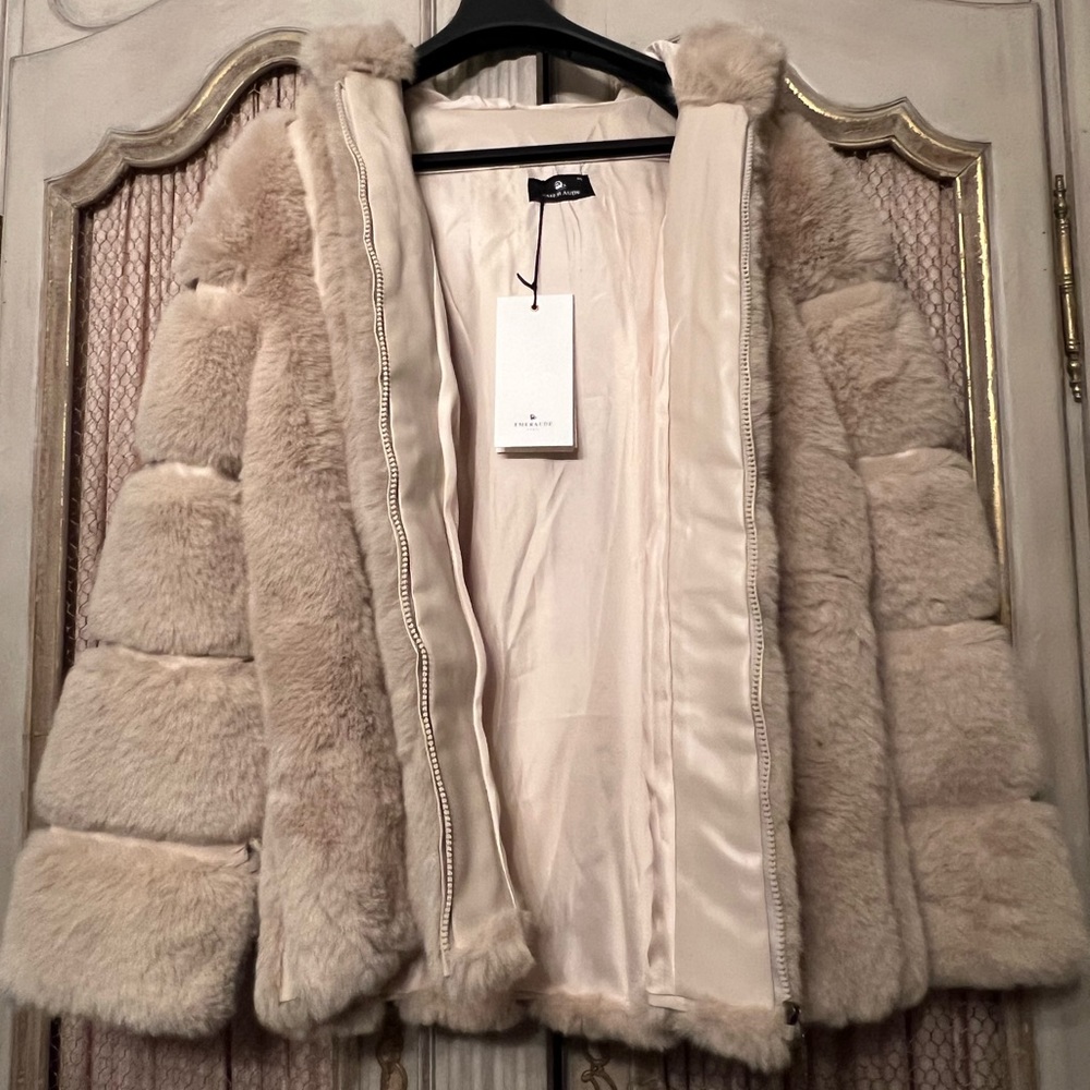 Faux Fure Zip Up Jacket